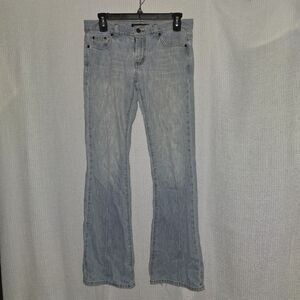 American Eagle Outfitters Sz 2 Low Rise Y2K Vintage Jeans Flare Frayed Hems
